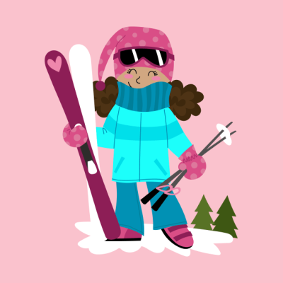 Skier Girl In Blue Suit And Pink Skis Phone Case Official Ski Merch