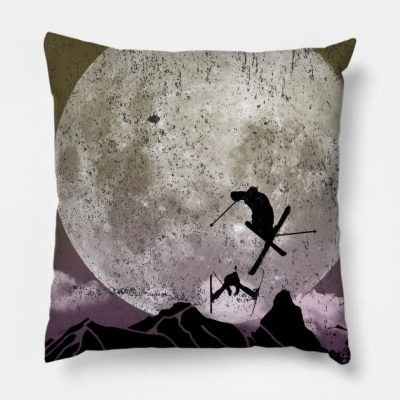 Skiing Freestyle Throw Pillow Official Ski Merch