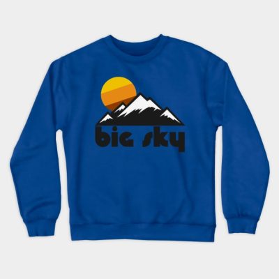 Retro Big Sky Montana Tourist Souvenir Travel Desi Crewneck Sweatshirt Official Ski Merch