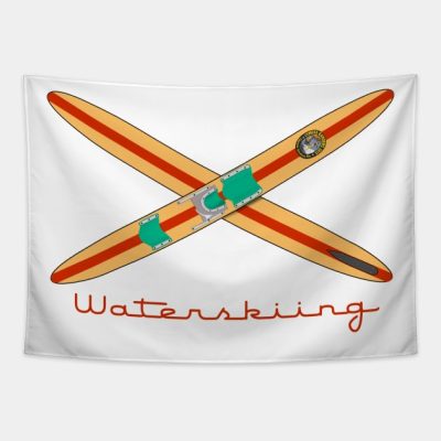 Classic Wooden Water Skis Tapestry Official Ski Merch