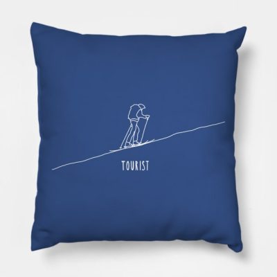 Tourist Backcountry Skier In White Throw Pillow Official Ski Merch