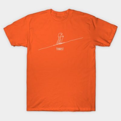 Tourist Backcountry Skier In White T-Shirt Official Ski Merch