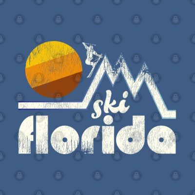 Retro Ski Florida Travel Humor Throw Pillow Official Ski Merch