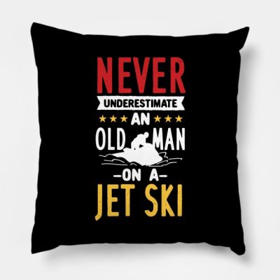 Old Man On A Jet Ski Throw Pillow Official Ski Merch