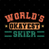 Worlds Okayest Skier Funny Skiing Enthusiast Vinta Throw Pillow Official Ski Merch