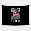 Worlds Okayest Telemark Skier Skiing Funny Tapestry Official Ski Merch