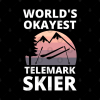 Worlds Okayest Telemark Skier Skiing Funny Throw Pillow Official Ski Merch