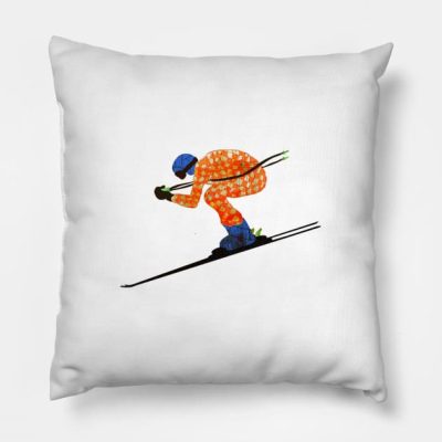 Alpine Skier Throw Pillow Official Ski Merch