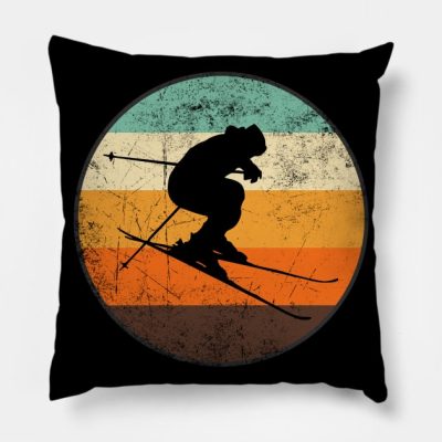 Classic Skier Skiing Lovers Throw Pillow Official Ski Merch