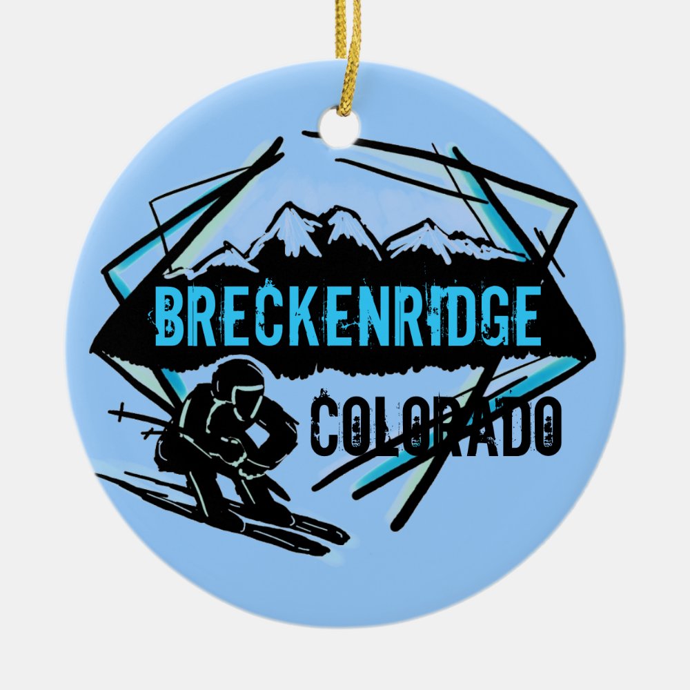 breckenridge colorado ski mountain ornament - Skiing Gifts