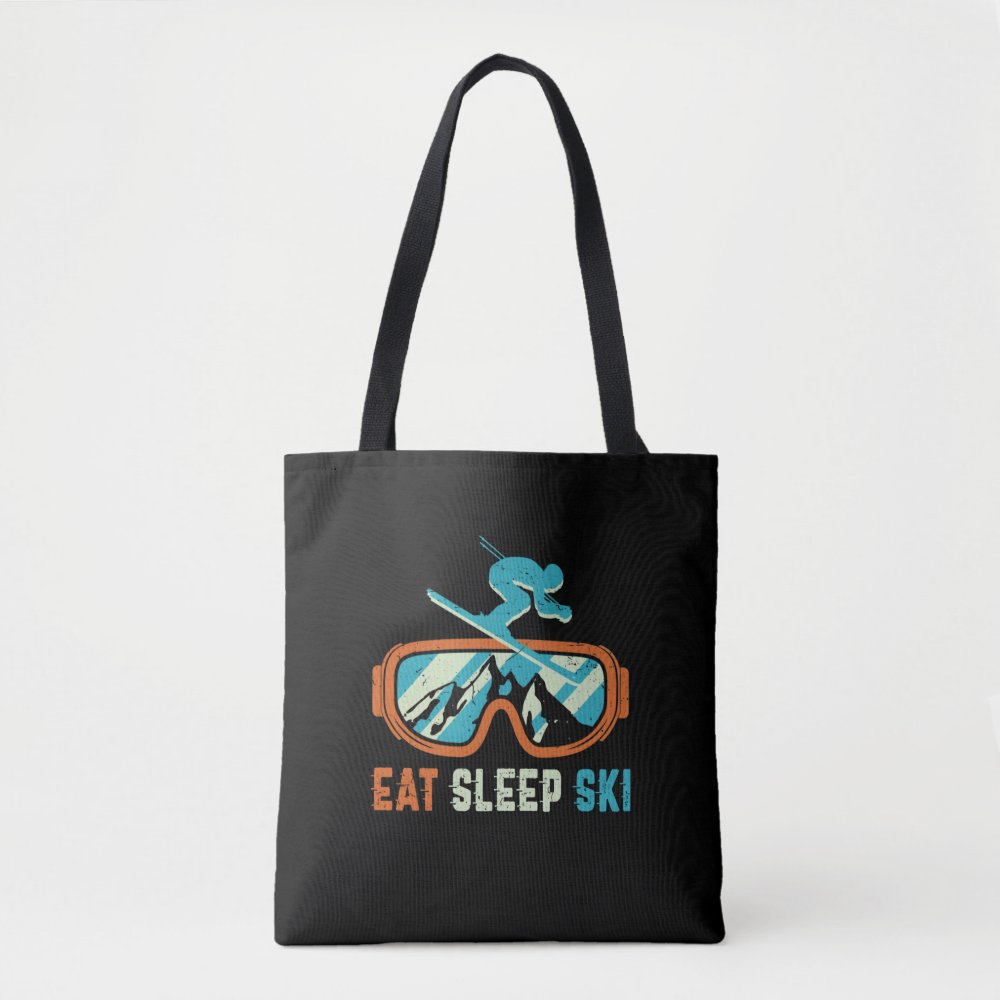 eat sleep ski vintage retro skiing goggles tote bag r74adb00fe6ed4c7896f6d0dc5ba88f86 6kcf1 1000 - Skiing Gifts