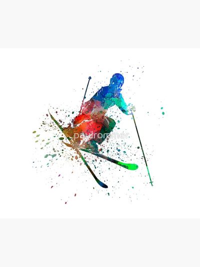 Woman Skier Freestyler Jumping Tapestry Official Ski Merch