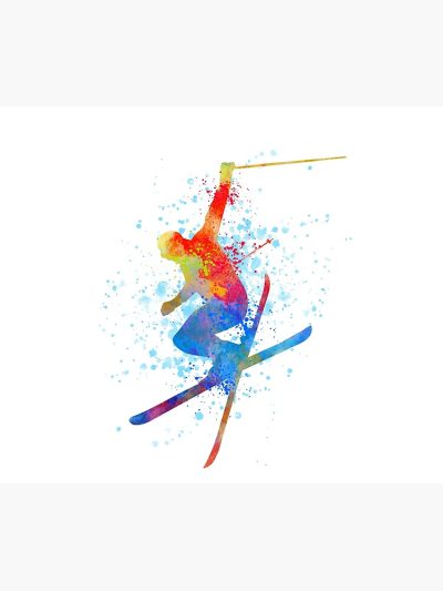 Freestyle Skiing, Watercolour Sports, Skier Gifts Tapestry Official Ski Merch