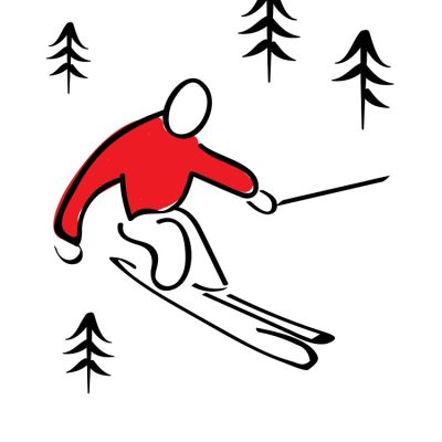 Skier Illustration Tote Bag Official Ski Merch