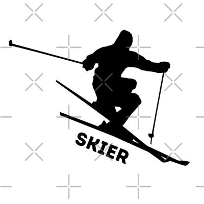 Skier In Action Silhouette Tote Bag Official Ski Merch