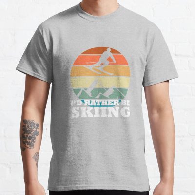 Retro Vintage Rather Be Skiing Skier Ski Skiotour Apres Ski T-Shirt Official Ski Merch