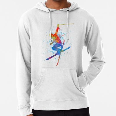 Freestyle Skiing, Watercolour Sports, Skier Gifts Hoodie Official Ski Merch