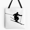 Drawing Of A Skier In The Mountains Tote Bag Official Ski Merch