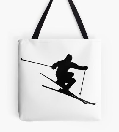 Drawing Of A Skier In The Mountains Tote Bag Official Ski Merch