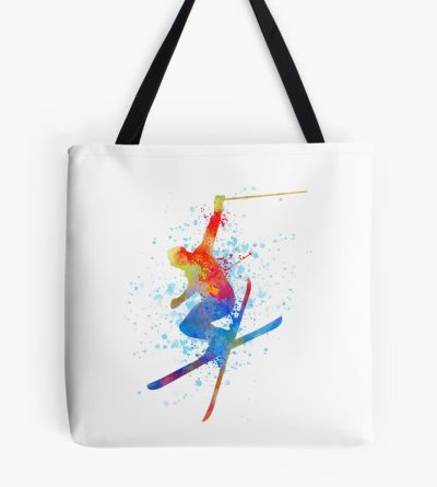 Freestyle Skiing, Watercolour Sports, Skier Gifts Tote Bag Official Ski Merch