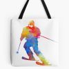 Alpine Skiing, Watercolour Sports, Skier Gifts Tote Bag Official Ski Merch