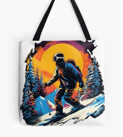 Neon Skier Tote Bag Official Ski Merch