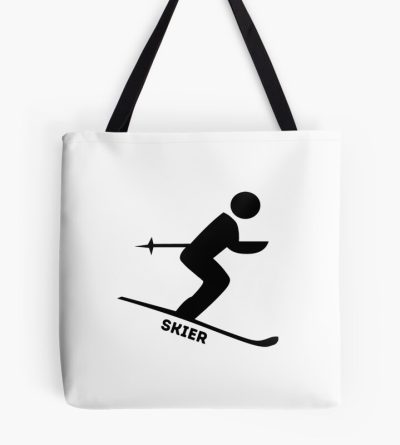 Skier In Action Silhouette Tote Bag Official Ski Merch