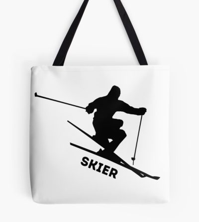 Skier In Action Silhouette Tote Bag Official Ski Merch