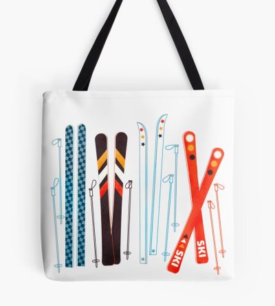 Colorful Retro Ski Illustration Tote Bag Official Ski Merch