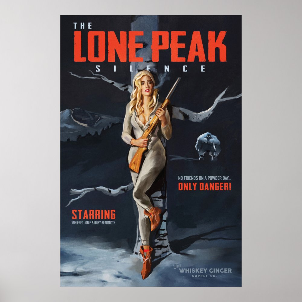 the lone peak silence retro ski pinup movie poster r3c066df037e841c29b215aea226cacdd wvg 8byvr 1000 - Skiing Gifts