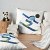 Ski Logo Mountain Rocks Beautiful Blue Vibe Sticker Throw Pillow Official Ski Merch