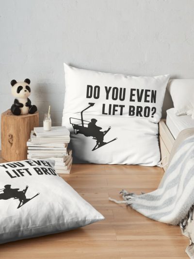 Bro, Do You Even Ski Lift? Throw Pillow Official Ski Merch