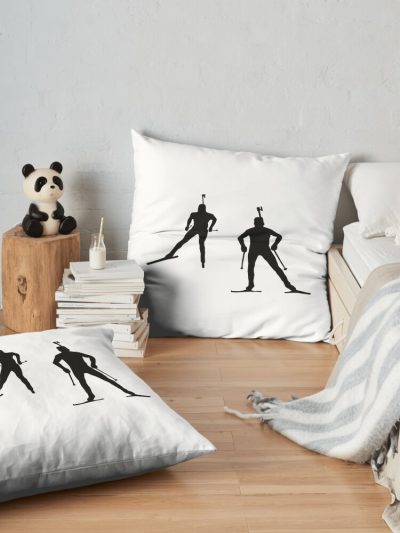 Biathlon, Cross Country Skiing, Cross Country Skiing Throw Pillow Official Ski Merch