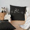 Skiing Heart Beat Throw Pillow Official Ski Merch