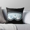 Ski Goggles Skier Silhouette Snowy Forest Throw Pillow Official Ski Merch