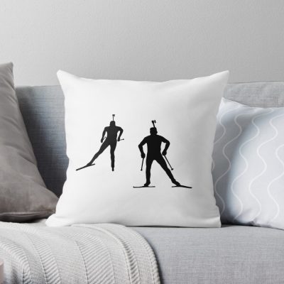 Biathlon, Cross Country Skiing, Cross Country Skiing Throw Pillow Official Ski Merch