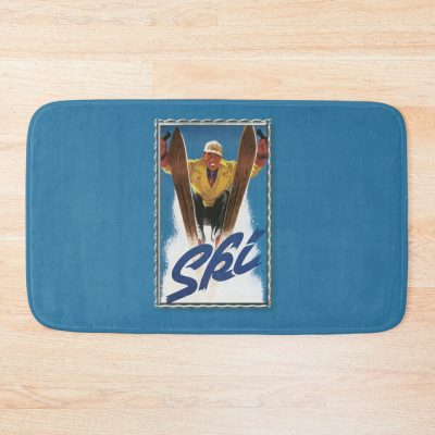 Vintage Framed Art Of Skier Bath Mat Official Ski Merch