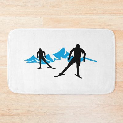 Cross-Country Skiing, Cross Country Skiing And Mountains, Cross Country Skiing Bath Mat Official Ski Merch