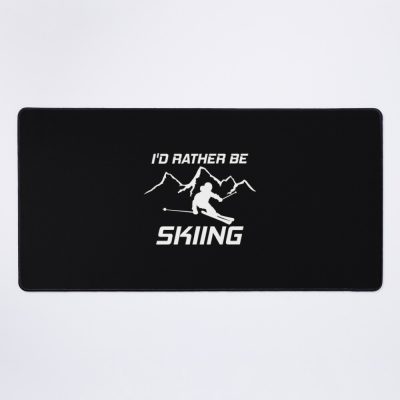 I'D Rather Be Skiing 	 Skier Ski Snowboard Mountain Silhouette Mouse Pad Official Ski Merch