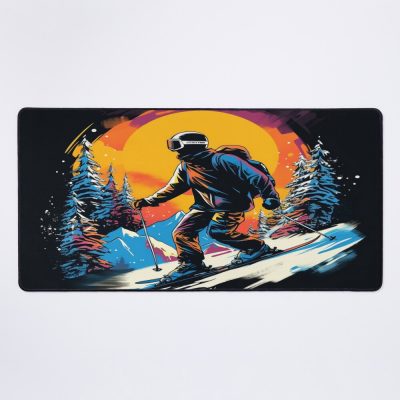 Neon Skier Mouse Pad Official Ski Merch