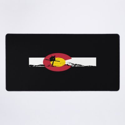 Skier - Colorado Flag - Iron Cross Mouse Pad Official Ski Merch