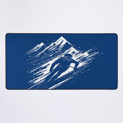 Skier And Mountain | Skiing Graphic Art Mouse Pad Official Ski Merch