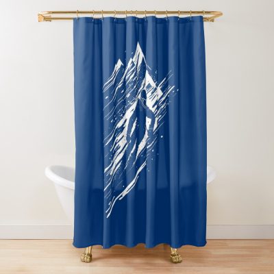 Skier And Mountain | Skiing Graphic Art Shower Curtain Official Ski Merch