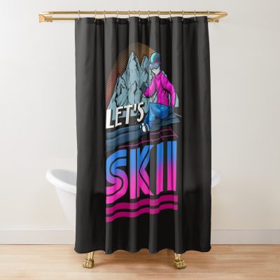 Ski Skier Skiing Shower Curtain Official Ski Merch