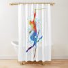 Freestyle Skiing, Watercolour Sports, Skier Gifts Shower Curtain Official Ski Merch