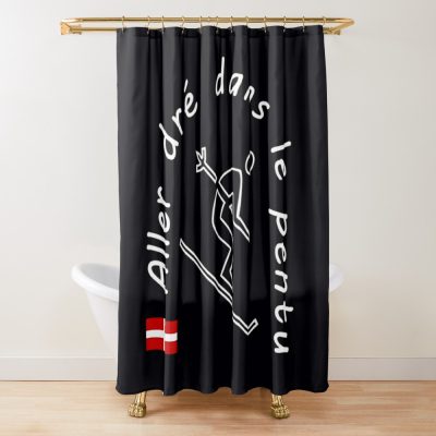 Savoie Haute-Savoie Savoyard Snow Skier Skiing Passion Right In The Slope Shower Curtain Official Ski Merch