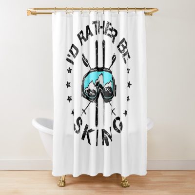 Skiing Skier Gift Shower Curtain Official Ski Merch