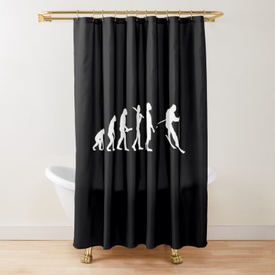 Skiing Evolution - 	 Skier Shower Curtain Official Ski Merch