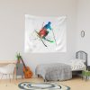 Woman Skier Freestyler Jumping Tapestry Official Ski Merch