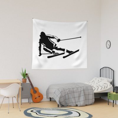 Skier In Action, Skiing Tapestry Official Ski Merch